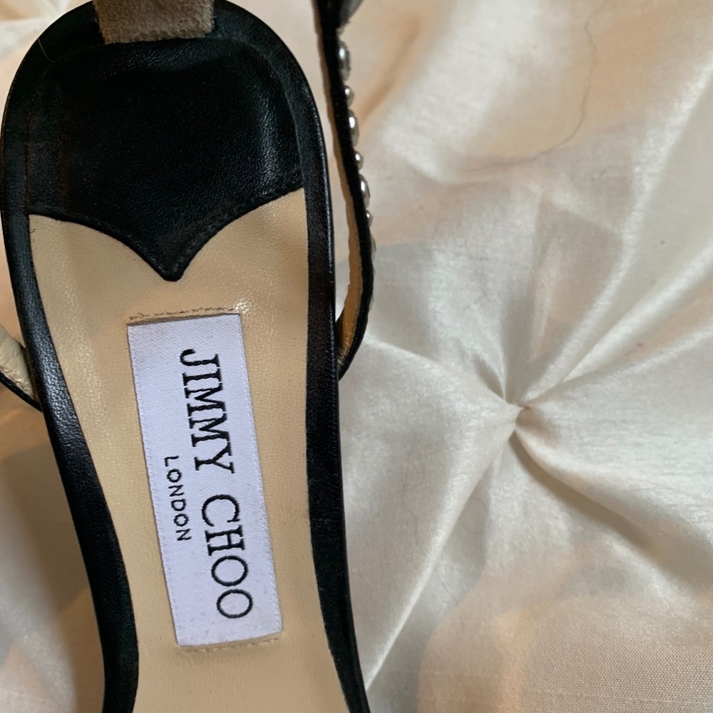 Jimmy Choo Black /Silver Studded Sandals sz 39 - Picture 3 of 7